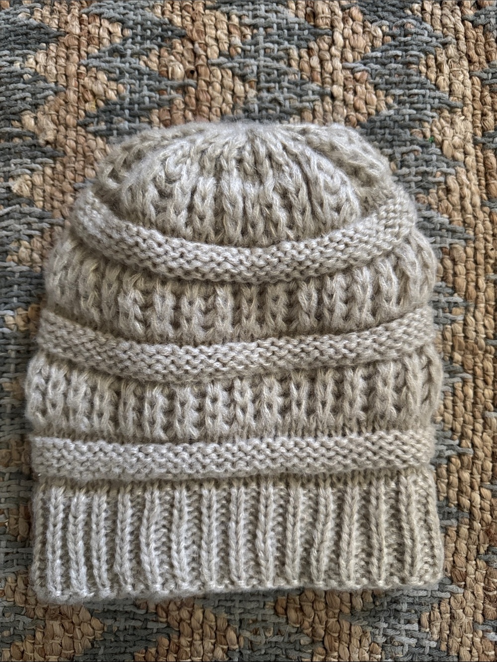 True North Cozy Knit Beanie in Light Taupe